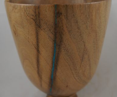 Mesquite bowl with turquoise embellishment