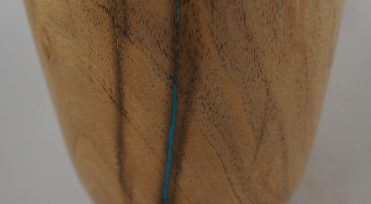 Mesquite bowl with turquoise embellishment