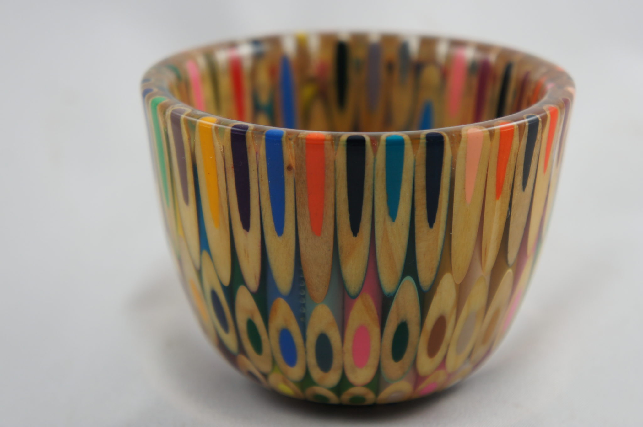 Small colored pencil bowl