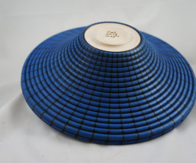 Maple bowl with blue air brushing