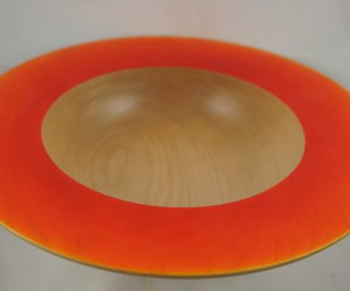 Maple bowl with orange air brushing