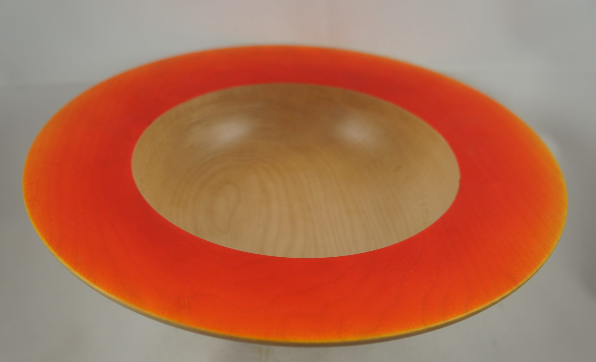 Maple bowl with orange air brushing