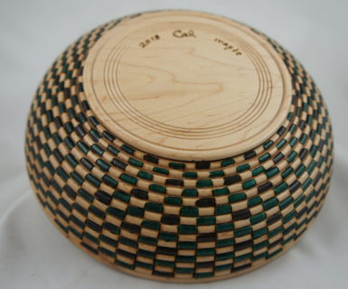 Basket weave maple bowl