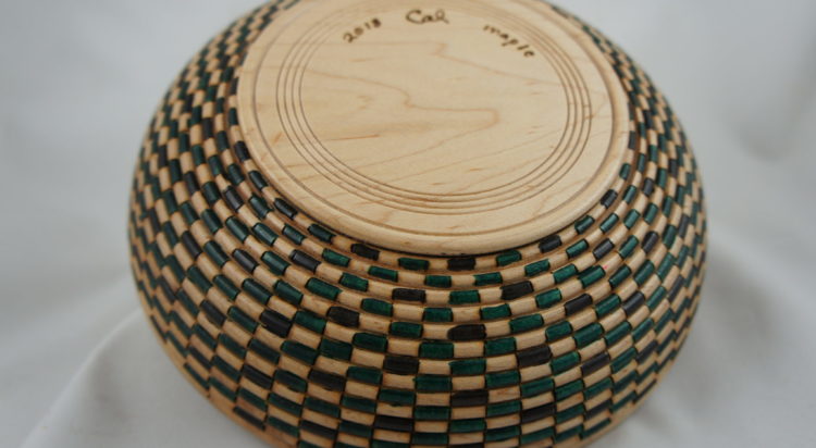 Basket weave maple bowl