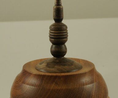 Mesquite vessel with finial
